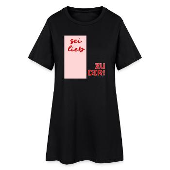 Affirmation_Selbstliebe - Frauen T-Shirt-Kleid - Schwarz - Vorne