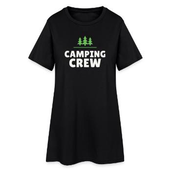 Camping Crew Camping Nature Team Friends Outdoor - Women’s T-Shirt Dress - black - Front