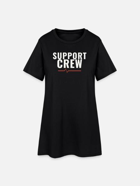 Support Crew Marathon Run Team Motivation Sports - Women’s T-Shirt Dress - black