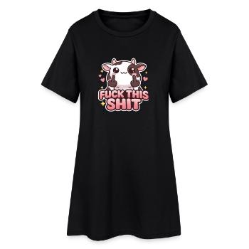 Cow Fuck This Shit - Women’s T-Shirt Dress - black - Front