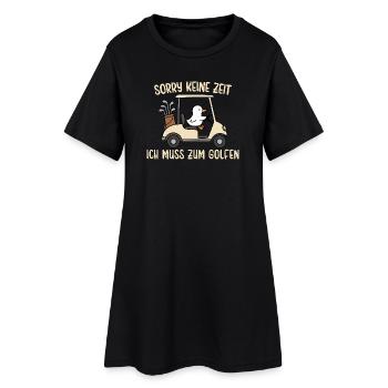 Gans Keine Zeit Muss zum Golfen - Frauen T-Shirt-Kleid - Schwarz - Vorne
