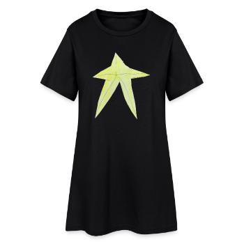 Dessin de l’étoile jaune - Robe T-shirt Femme - noir - Devant