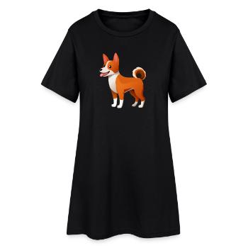 Little Basenji Dog (bande dessinée) - Robe T-shirt Femme - noir - Devant
