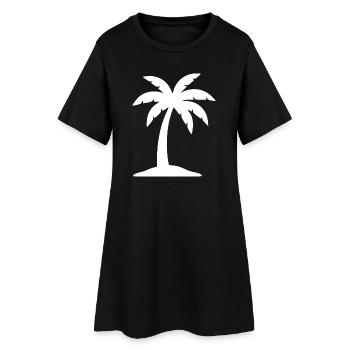 Cadeau de voyage en mer pour vacances d’été à la plage à Palm Tree - Robe T-shirt Femme - noir - Devant