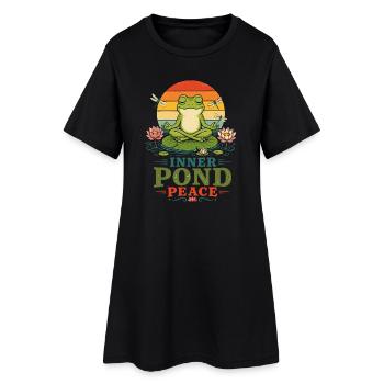 Yoga Drôle Grenouille Méditation Yoga Grenouille Pilates - Robe T-shirt Femme - noir - Devant