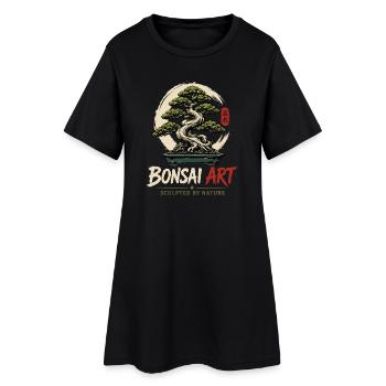 Japanische Bonsai-Baum Pflanze Bonsai-Art Bonsai - Frauen T-Shirt-Kleid - Schwarz - Vorne