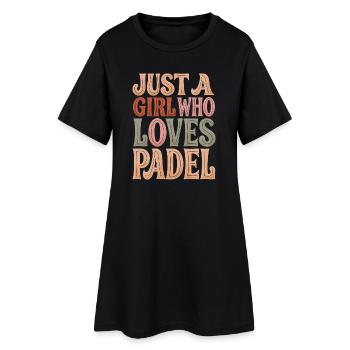 Joueur de Padel Style Rétro - Robe T-shirt Femme - noir - Devant