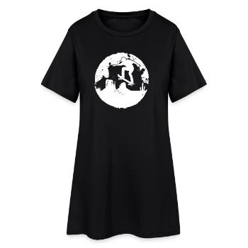 Skateboarder Drawing - Women’s T-Shirt Dress - black - Front