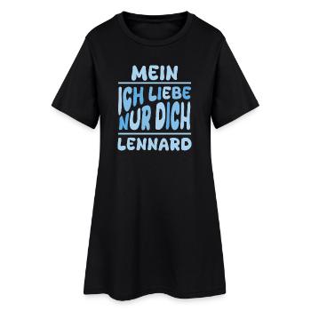 Liebe Lennard - Frauen T-Shirt-Kleid - Schwarz - Vorne