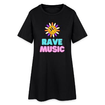 Sunshine Rave Music Néon Design - Robe T-shirt Femme - noir - Devant