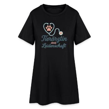 Tierärztin aus Leidenschaft - Frauen T-Shirt-Kleid - Schwarz - Vorne