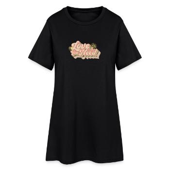 J’aime que tu as besoin de l’arc-en-ciel vintage - Robe T-shirt Femme - noir - Devant