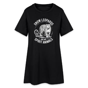 Dictions du léopard des neiges Cadeau mignon du léopard des neiges - Robe T-shirt Femme - noir - Devant