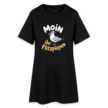 Moin Ihr Flitzpiepen Norddeutsch Hamburg Büro Moin - Frauen T-Shirt-Kleid - Schwarz - Vorne