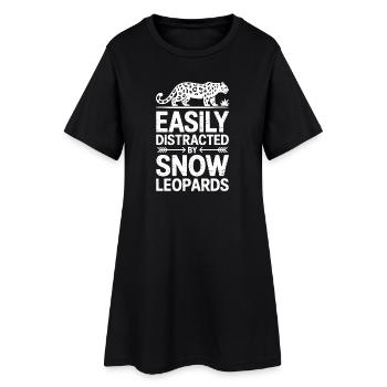 Dictions du léopard des neiges Cadeau mignon du léopard des neiges - Robe T-shirt Femme - noir - Devant