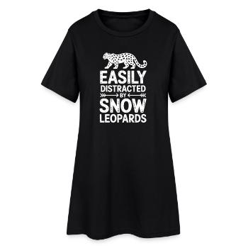 Dictions du léopard des neiges Cadeau mignon du léopard des neiges - Robe T-shirt Femme - noir - Devant