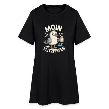 Moin Ihr Flitzpiepen Norddeutsch Hamburg Büro Moin - Frauen T-Shirt-Kleid - Schwarz - Vorne