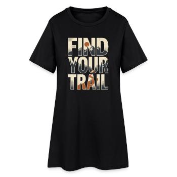 Wandern – Outdoor-Abenteuer – Finde deinen Pfad - Frauen T-Shirt-Kleid - Schwarz - Vorne