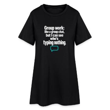 Groupe de professeurs drôles Discussion de groupe Tape rien - Robe T-shirt Femme - noir - Devant
