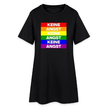 KEINE ANGST VOR FASCHISTEN, NO NZS, NIE WIEDER - Frauen T-Shirt-Kleid - Schwarz - Vorne