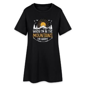 Quand je suis à la montagne, je suis heureux - Mountain Hik - Robe T-shirt Femme - noir - Devant