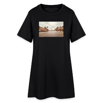 Pyramide du Louvre sur la place - Robe T-shirt Femme - noir - Devant