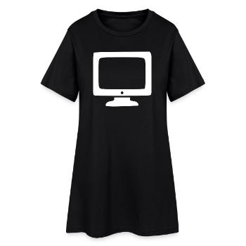 Rétro Computer White Vintage années 80 et 90 - Robe T-shirt Femme - noir - Devant