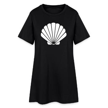 Cadeau de voyage Vacances Plage Scallop Shell - Robe T-shirt Femme - noir - Devant