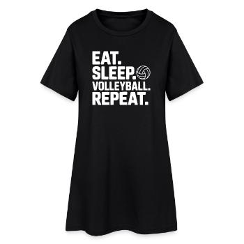 Eat. Sleep. Volleyball. Repeat. - Women’s T-Shirt Dress - black - Front