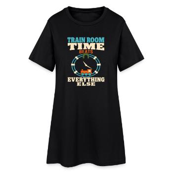 Train Room Model Railway Model Railway Dad Gift - Women’s T-Shirt Dress - black - Front