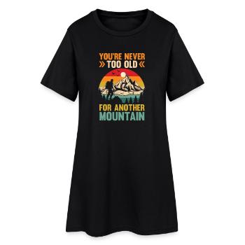 Hiking Mountain Trail Backpacking Outdoors Poaching - Women’s T-Shirt Dress - black - Front