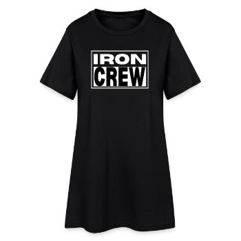 Iron Crew Bold Monochrome Gym Fitness - Women’s T-Shirt Dress - black - Front