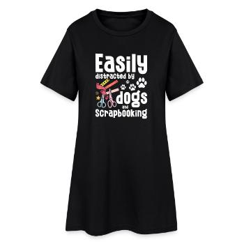 Chiens et albums de repas - Robe T-shirt Femme - noir - Devant
