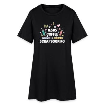 Jésus Café Scrapbooking - Robe T-shirt Femme - noir - Devant