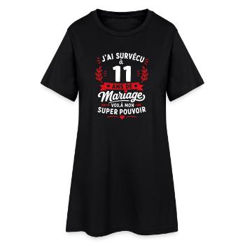 Survécu 11 ans de mariage - Robe T-shirt Femme - noir - Devant