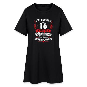 Survivante des 16 ans de mariage - Robe T-shirt Femme - noir - Devant