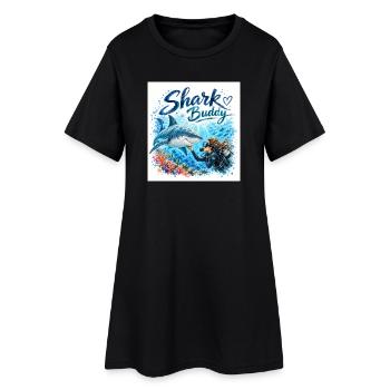 Compagnon Requin Ami Sous-marin - Robe T-shirt Femme - noir - Devant