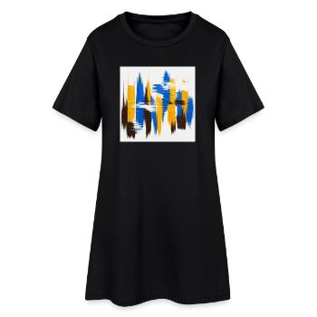 Battements Urbains Bleu Miel - Robe T-shirt Femme - noir - Devant
