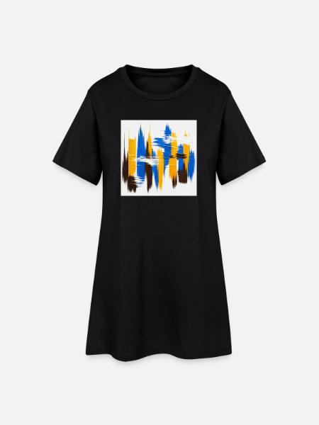 Battements Urbains Bleu Miel - Robe T-shirt Femme - noir