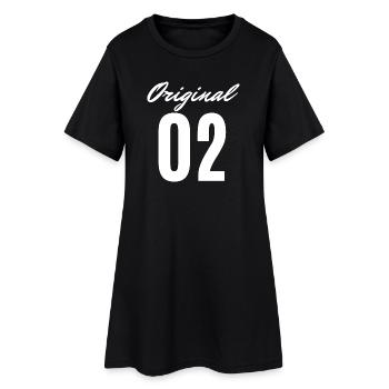 Original 02 Font Logo - Women’s T-Shirt Dress - black - Front