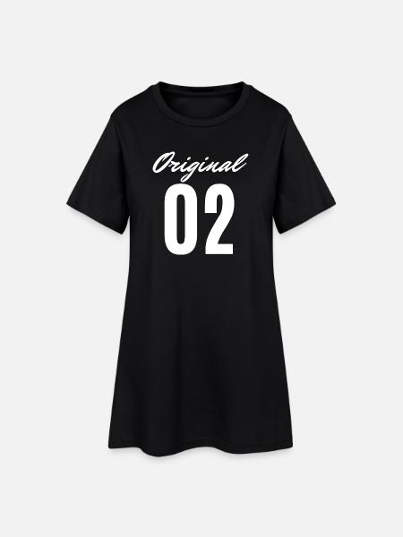 Original 02 Font Logo - Women’s T-Shirt Dress - black