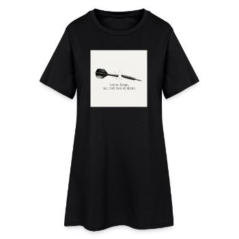 Dart Spruch: Ich Treff Doch Eh Nichts - Frauen T-Shirt-Kleid - Schwarz - Vorne