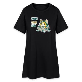 Art cadeau cadeau en laine mignonne Kitty Baby Cat Kawaii - Robe T-shirt Femme - noir - Devant