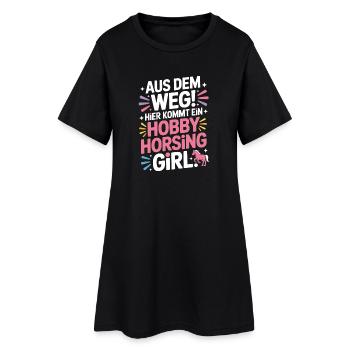 Hobby Horsing Girl Steckenpferd Pony Reiten Pferde - Frauen T-Shirt-Kleid - Schwarz - Vorne