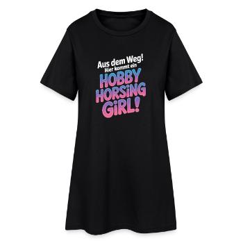 Hobby Horsing Girl Steckenpferd Pony Reiten Pferde - Frauen T-Shirt-Kleid - Schwarz - Vorne