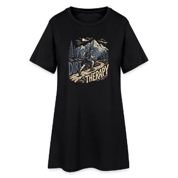 Course sur sentier - Thérapie de la saleté - Robe T-shirt Femme - noir - Devant