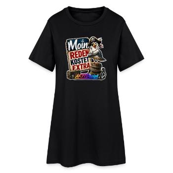 Moin Piratenmöwe - Frauen T-Shirt-Kleid - Schwarz - Vorne