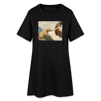 Mème chien God Hand Golden Retriever - Robe T-shirt Femme - noir - Devant