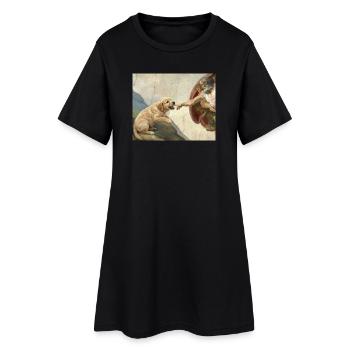 Mème chien God Hand Golden Retriever - Robe T-shirt Femme - noir - Devant