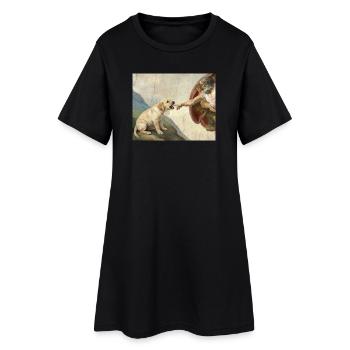 Mème de chien Dieu main Labrador Chiens - Robe T-shirt Femme - noir - Devant
